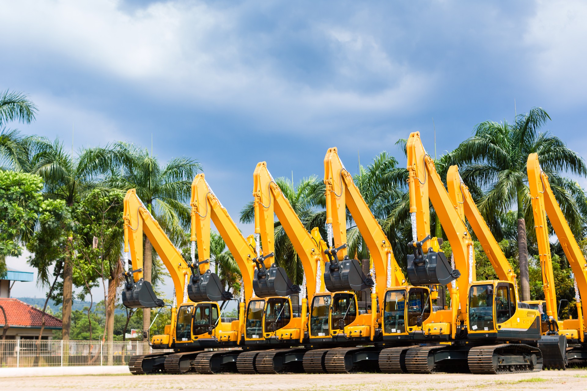 Shovel excavator on Asian machinery  rental company